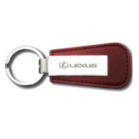 Red Leather/Metal Keyrings